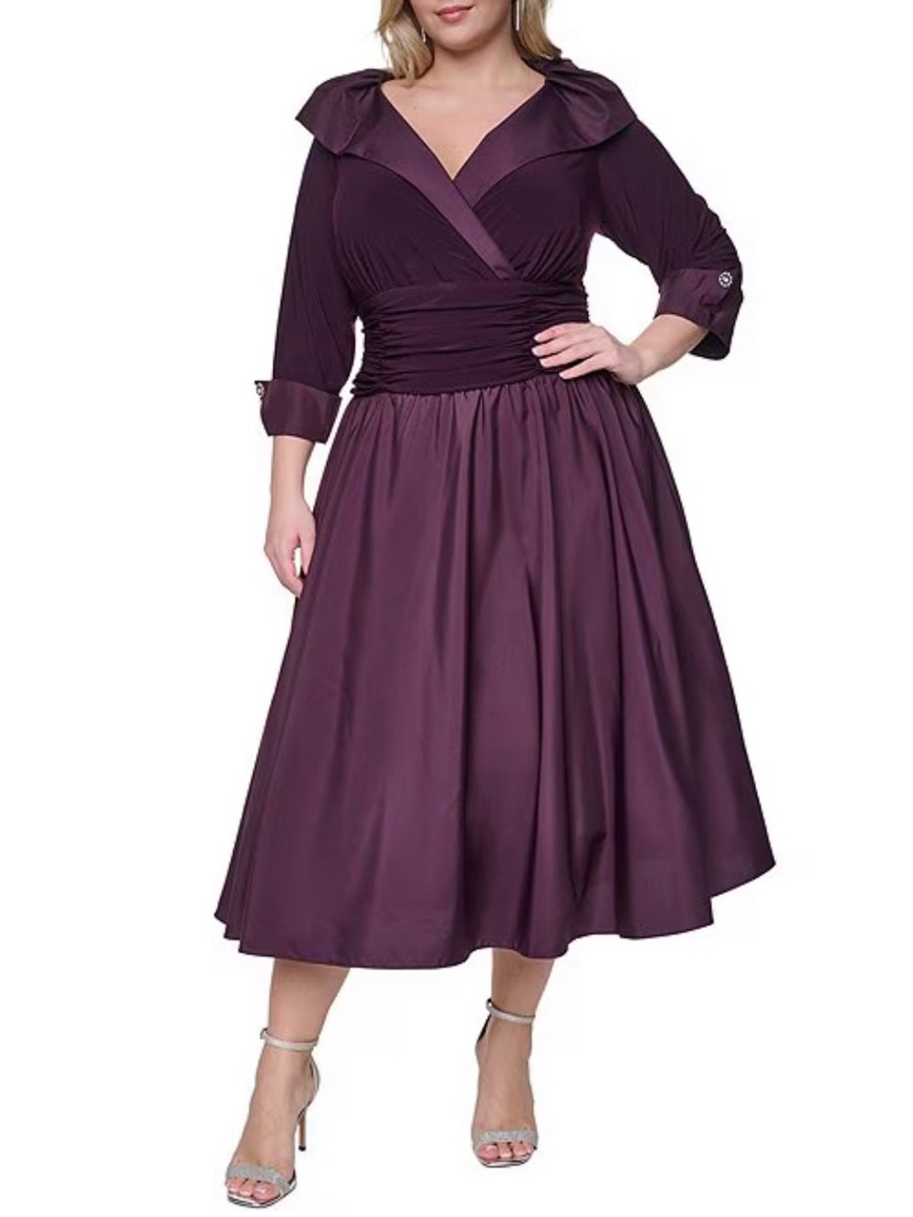 Elegant Jessica Howard Plum Midi Dress
